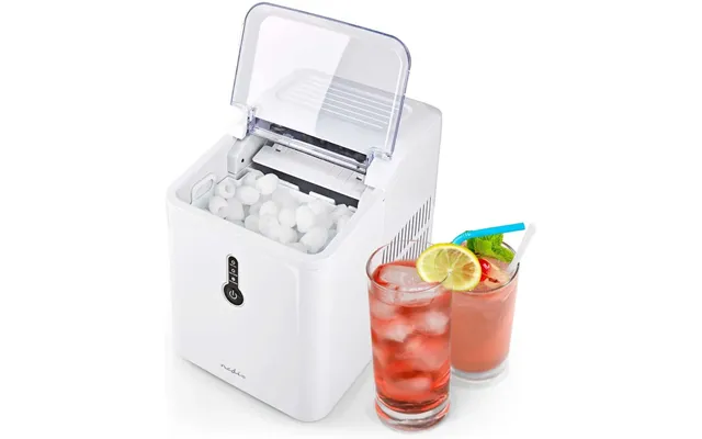 Nedis Ice Maker, Countertop Machine With 1.6l Tank, Up To 12 Kg Of Ice In 24hrs, Includes Removable Basket, Produces Ice