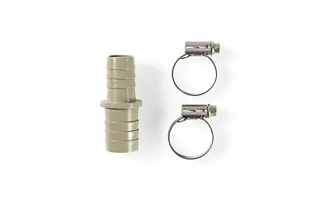 Nedis Outlet Pipeextension Piece With 2 Hose Clips 19 Mm To 22 Mm Grey Metal