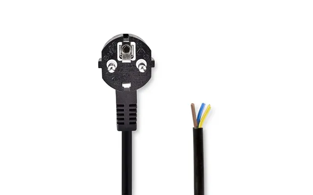 Nedis Power Cable Plug With Earth Contact Male Open Angled Straight Nickel Plated 2