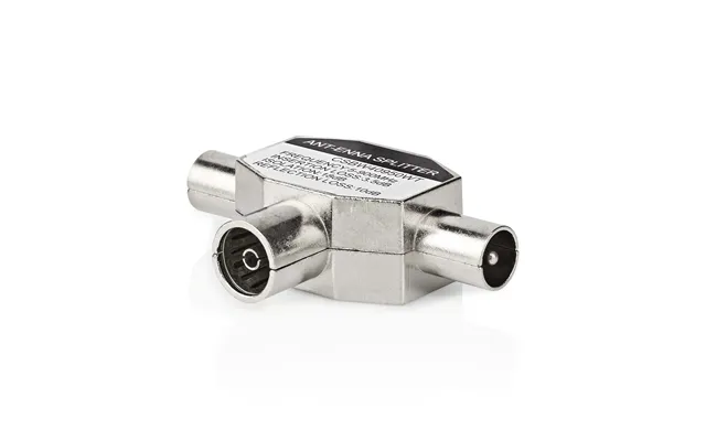 Nedis Satellite & Antenna Adapter 2x Coax Male Iec Coax Female Nickel Plated 75 Ohm T-splitter Metal White 1 Pcs Box