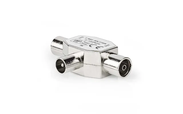 Nedis Satellite & Antenna Adapter Iec Coax Male 2x Coax Female Nickel Plated 75 Ohm T-splitter Metal Silver 1 Pcs Box