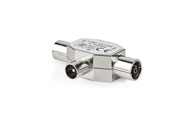 Nedis Satellite & Antenna Adapter Iec Coax Male 2x Coax Female Nickel Plated 75 Ohm T-splitter Metal Silver 1 Pcs Envelo