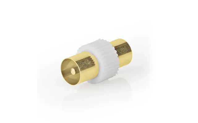Nedis Satellite & Antenna Adapter Iec Coax Male Iec Coax Male Gold Plated 75 Ohm Straight Metal Plastic White 1 Pcs Box