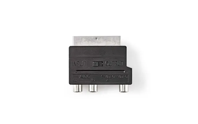 Nedis Scart Adapter Scart Male S-video Female 3x Rca Female Nickel Plated Switchable Abs Black 1 Pcs Box