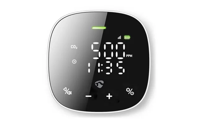 Nedis Smart Air Quality Monitor, Wi-fi Co2 Sensor With Led Display, Temperature & Humidity Alerts, App-controlled, Audib