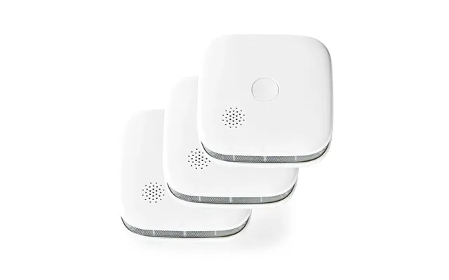 Nedis Smartlife 3 Pack Smoke Detector Smart Wi-fi Battery Powered Sensor Life 10 Year En 14604 Max