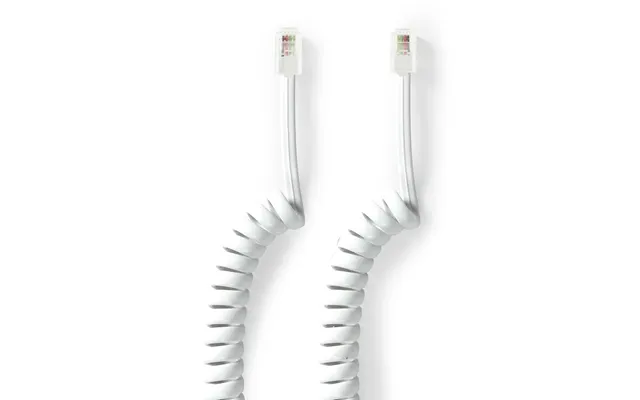 Nedis Telecom Cable Rj10 Male Rj10 Male 2.00 M Cable Design Coiled Cable Type Rj10 White Box