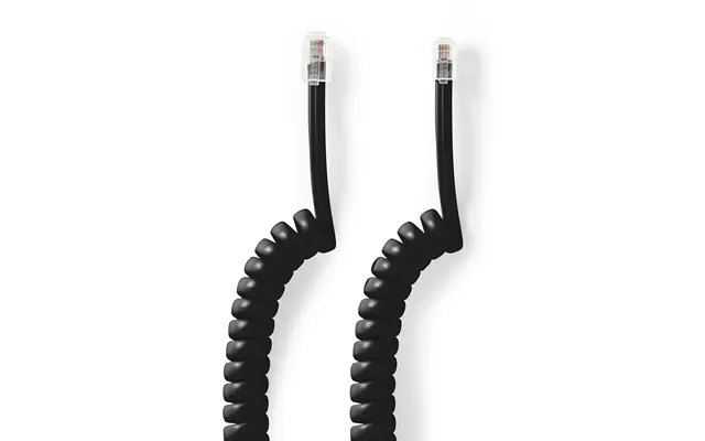 Nedis Telecom Cable Rj10 Male Rj10 Male 5.00 M Cable Design Coiled Cable Type Rj10 Black Envelope
