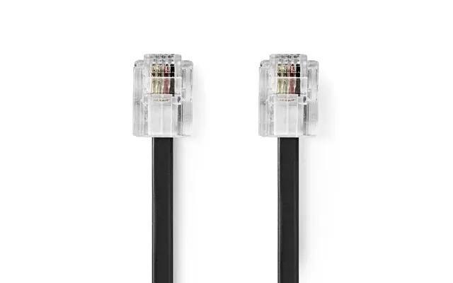 Nedis Telecom Cable Rj11 Male Rj11 Male 10.0 M Cable Design Flat Gold Plated Cable Type Rj11 Black Label