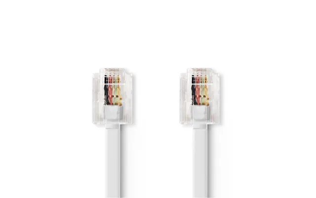 Nedis Telecom Cable Rj11 Male Rj11 Male 10.0 M Cable Design Flat Gold Plated Cable Type Rj11 White Box