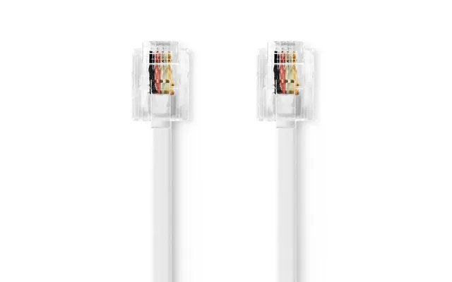 Nedis Telecom Cable Rj11 Male Rj11 Male 10.0 M Cable Design Flat Gold Plated Cable Type Rj11 White Envelope