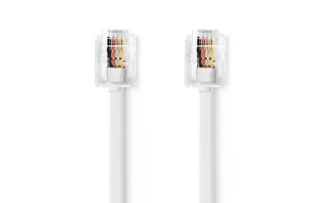Nedis Telecom Cable Rj11 Male Rj11 Male 10.0 M Cable Design Flat Gold Plated Cable Type Rj11 White Label