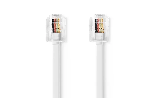 Nedis Telecom Cable Rj11 Male Rj11 Male 5.00 M Cable Design Flat Nickel Plated Cable Type Rj11 White Label