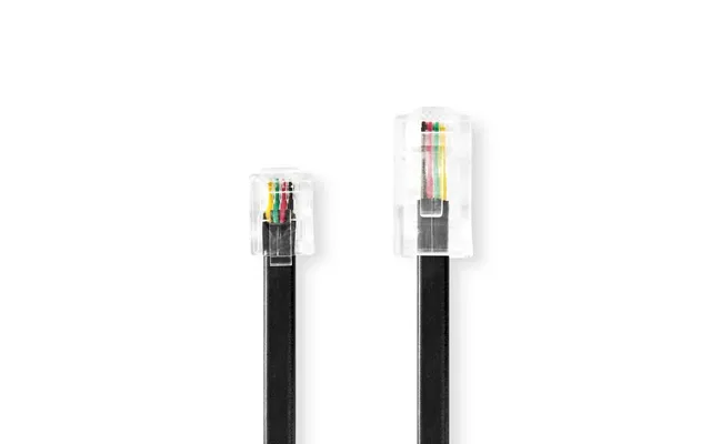 Nedis Telecom Extension Cable Rj11 Male Rj45 Male 5.00 M Cable Design Flat Plating Gold Plated Cable Type Rj11 Black Lab