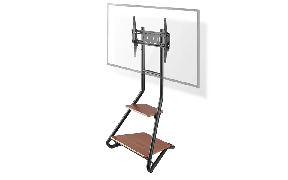 Nedis Tv Floor Stand - 75 Maximum Supported Screen Weight 40 Kg Bauhaus Design Adjustable Pre-fixed Heights Mdf Steel Bl