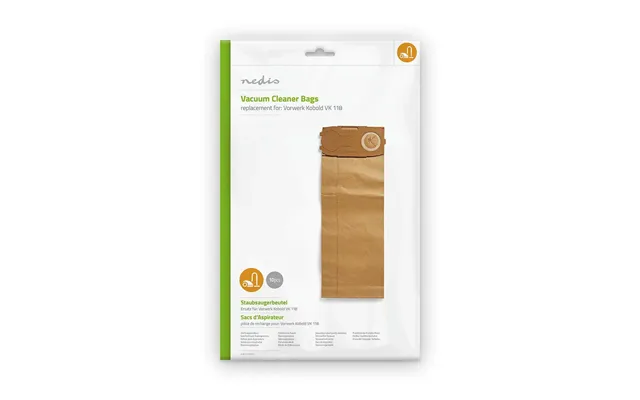 Nedis Vacuum Cleaner Bag 10 Pcs Paper Most Sold For Vorwerk Kobold Vk 118 Brown