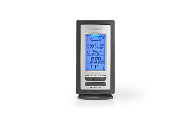 Nedis Weather Station Indoor & Outdoor Including Wireless Weather Sensor Weather Forecast Time Display Lcd Display Alarm product image
