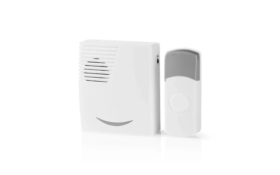 Nedis Wireless Doorbell, Battery Powered Cordless Door Chime Kit With 100m Range, 36 Chimes, Led And 80db Volume - White