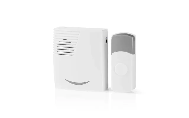 Nedis Wireless Doorbell, Battery Powered Cordless Door Chime Kit With 100m Range, 36 Chimes, Led And 80db Volume - White