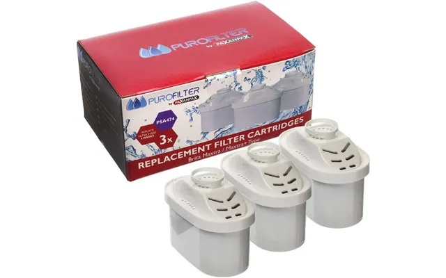 Purofilter Brita Maxtra Pack Of 3 Water Filter Cartridges - Refills Compatible With Brita Pitchers That Reduce Lime And 