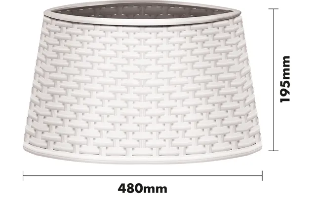 Rattan Effect Christmas Tree Skirt Easy Fold Stand Cover Base Decoration - White