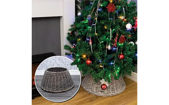 Rattan Woven Wicker Christmas Tree Skirt Stand Cover Base Decoration 70cm For Xmas Trees Up To 7ft