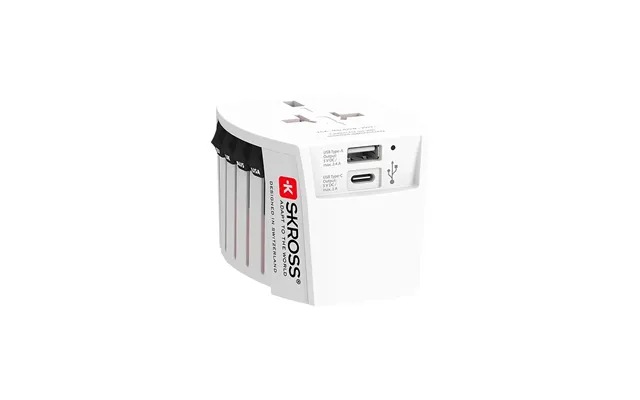 Skross Travel Adapter Innovative 2-pole With Integrated Dual Usb Charger 1x Usb C & 1 X Usb