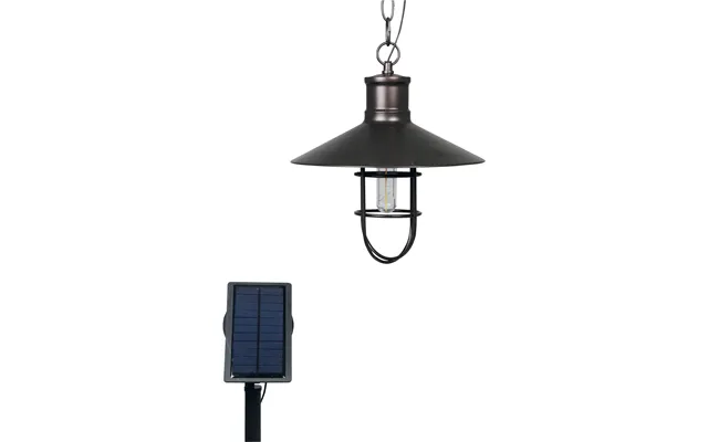 Solar Led Industrial Style Hanging Porch Light Outdoor Chain Lantern Bronze product image
