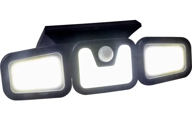 Solar Powered Pir Motion Sensor Wall Security Light With 3 Adjustable Cob Led Heads