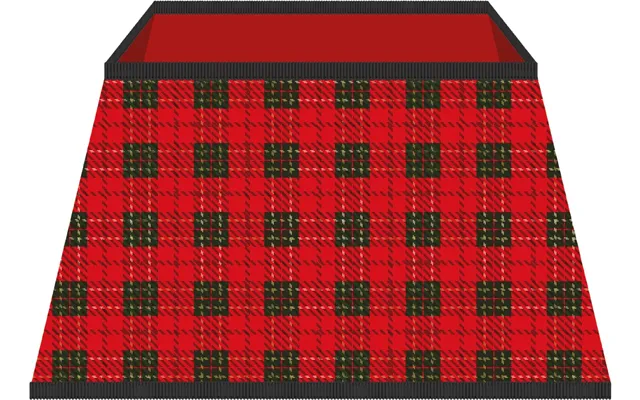 Tartan Christmas Tree Skirt Easy Fold Stand Cover Base Decoration - Red