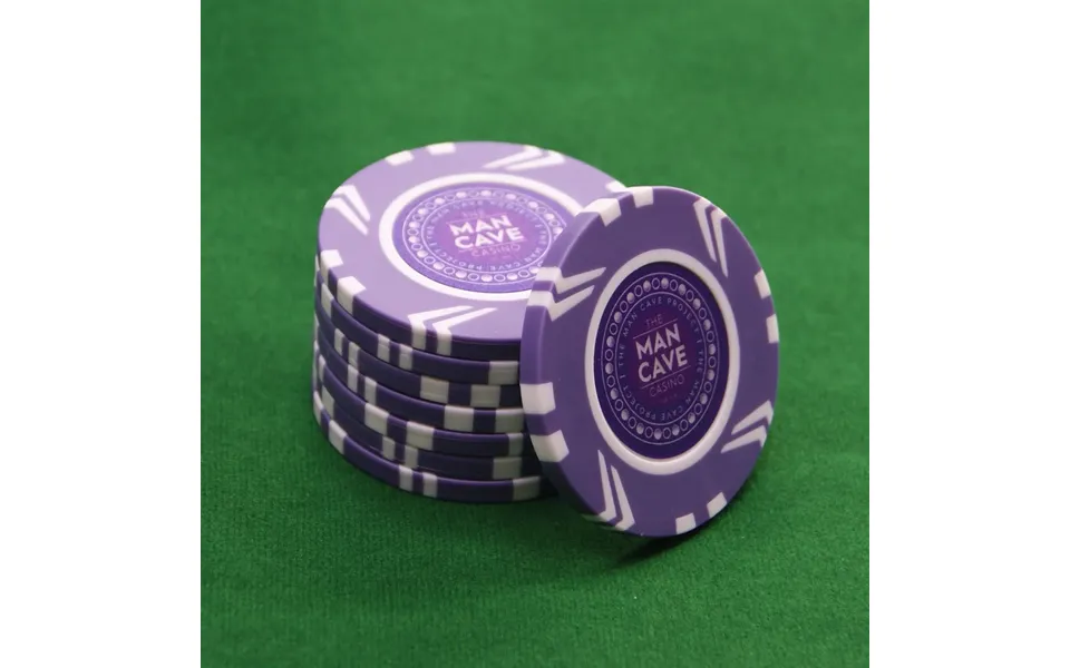The Man Cave Project Poker Chip Set - Man Cave Branded Purple Casino Game Token