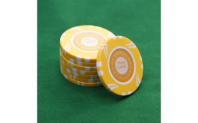 The Man Cave Project Poker Chip Set - Man Cave Branded Yellow Casino Game Token product image