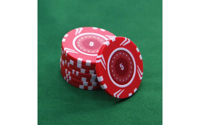 The Man Cave Project Poker Chip Set - Red 5 Numbered Casino Game Token product image