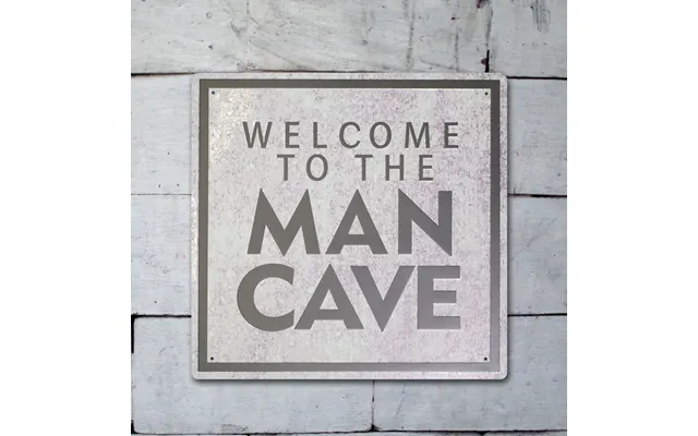 The Man Cave Project Welcome To The Man Cave Sign - 40x40cm Embossed Metal Wall Décor Plaque Poster For Pub Shed Bar Hom