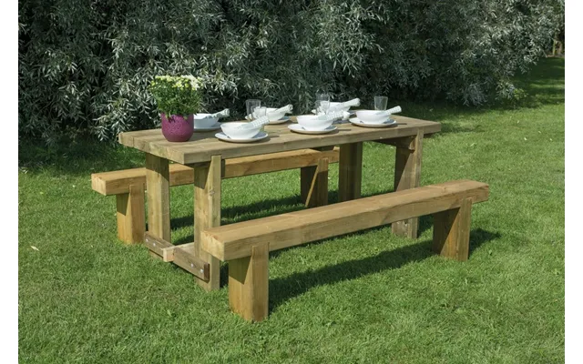 1.8m Refectory Garden Table & Sleeper Bench Set - Treated Timber