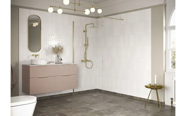 Autograph Wetroom Panel & Support Bar 1100mm - Brushed Brass