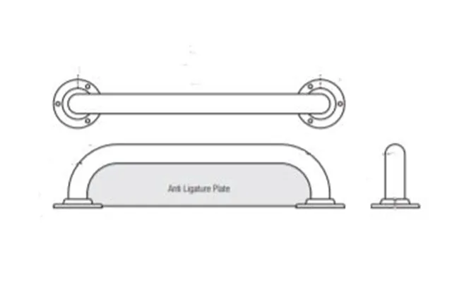 Bathex Grab Rail S S 35 X 600mm - Ral 1023 Yellow Ribbed