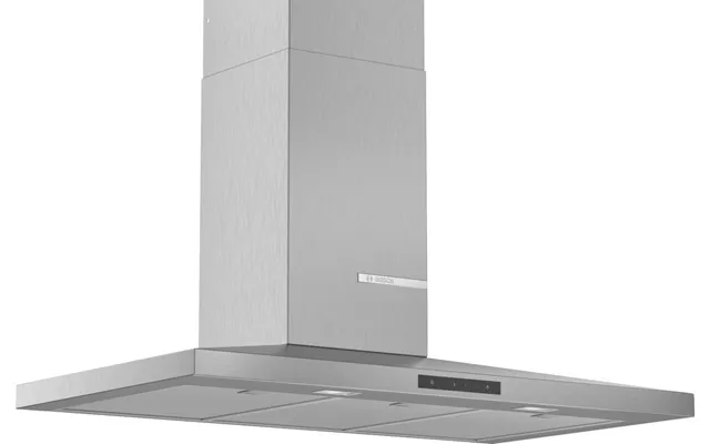 Bosch Serie 4 Slim Pyramid Chimney Hood 90cm - Brushed Steel Dwq96dm50b