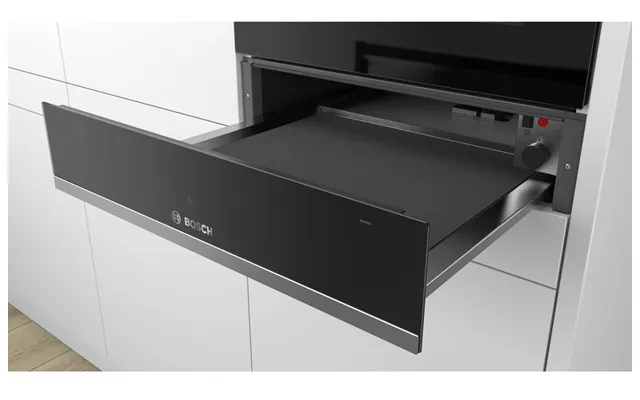 Bosch Serie 6 Integrated Warming Drawer 14cm - Stainless Steel Black Bic510ns0b
