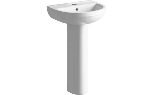 Bradfords Bruton 1th Basin & Full Pedestal H810 X W500 X D390mm White