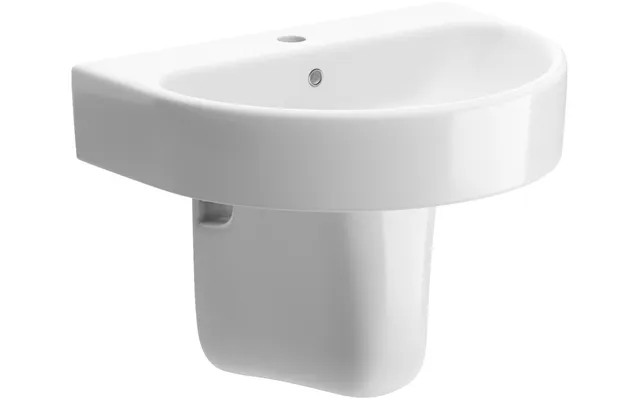 Bradfords Frome 1th Basin & Semi Pedestal 430 X 555 X 430mm White