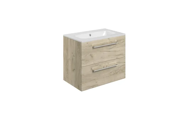 Bradfords Helston Wall Hung 2 Drawer Basin Unit & Basin 610mm - Oak