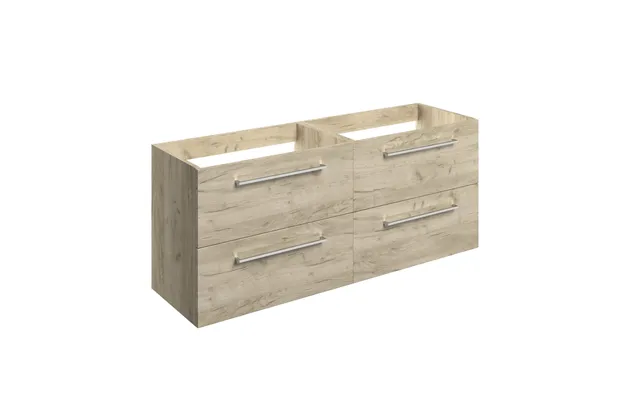 Bradfords Helston Wall Hung 2 Drawer Basin Unit Run No Top 1180mm - Oak
