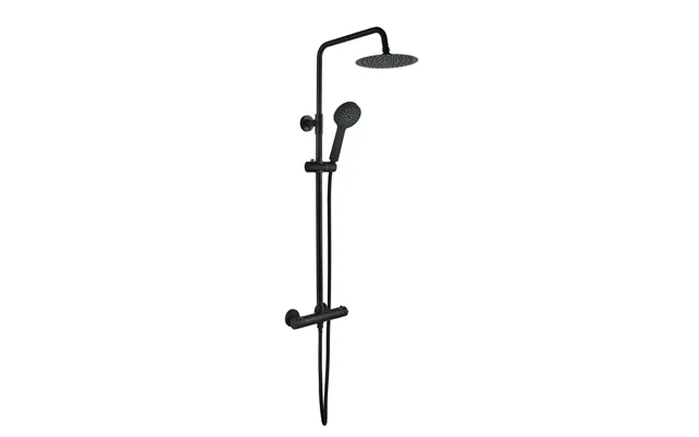 Bradfords Round Thermostatic Bar Mixer With Riser Kit - Matt Black