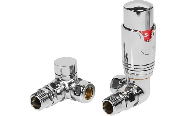 Bradfords Round Thermostatic Radiator Valves - Corner