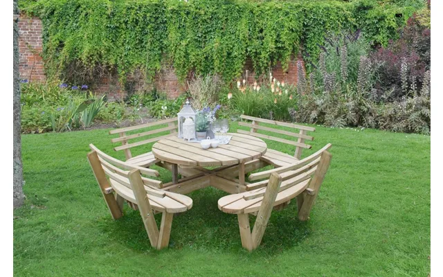 Circular Picnic Table With Seat Backs 820 X 2460 X 2460mm - Treated Timber