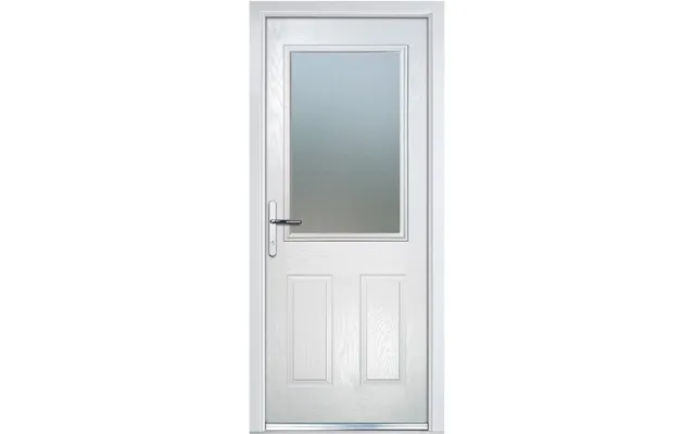 Crystal Grp Door 2 Panels With Glass Right Hand 920 X 2055mm Obscure - White