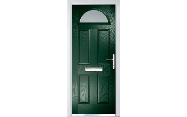 Crystal Grp Door 4 Panel & Sunburst Glass Left Hand 920 X 2055mm Obscure - Green