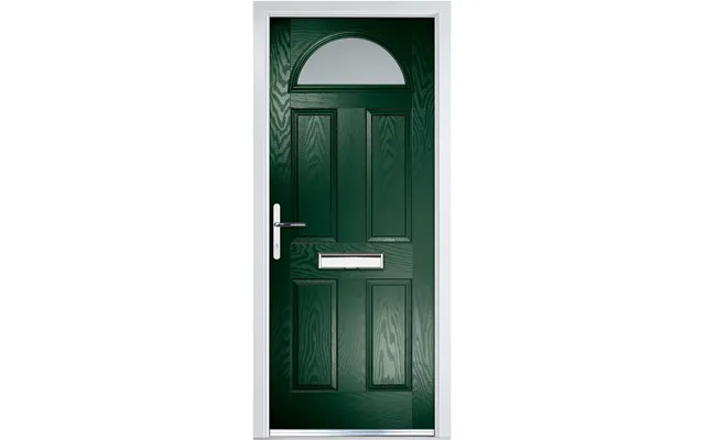 Crystal Grp Door 4 Panel & Sunburst Glass Right Hand 920 X 2055mm Obscure - Green