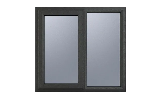 Crystal Upvc A Rated Side Hung Window Left Hand Next To A Fixed Light 1190 X 1115mm Obscure - Grey External White Intern